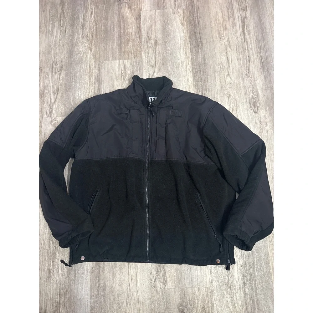 5.11 Tactical Series Mens 2XL Black‎ Fleece Jacket Full Zip Nylon Overlay Hybrid